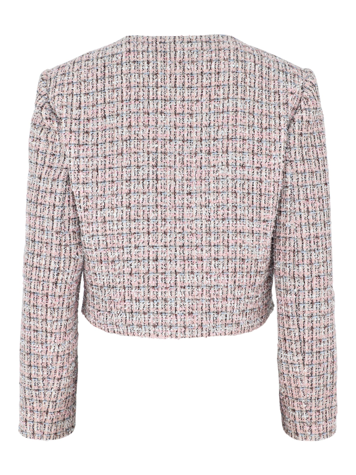 Self-Portrait Pink Boucle Fur Cuff Jacket