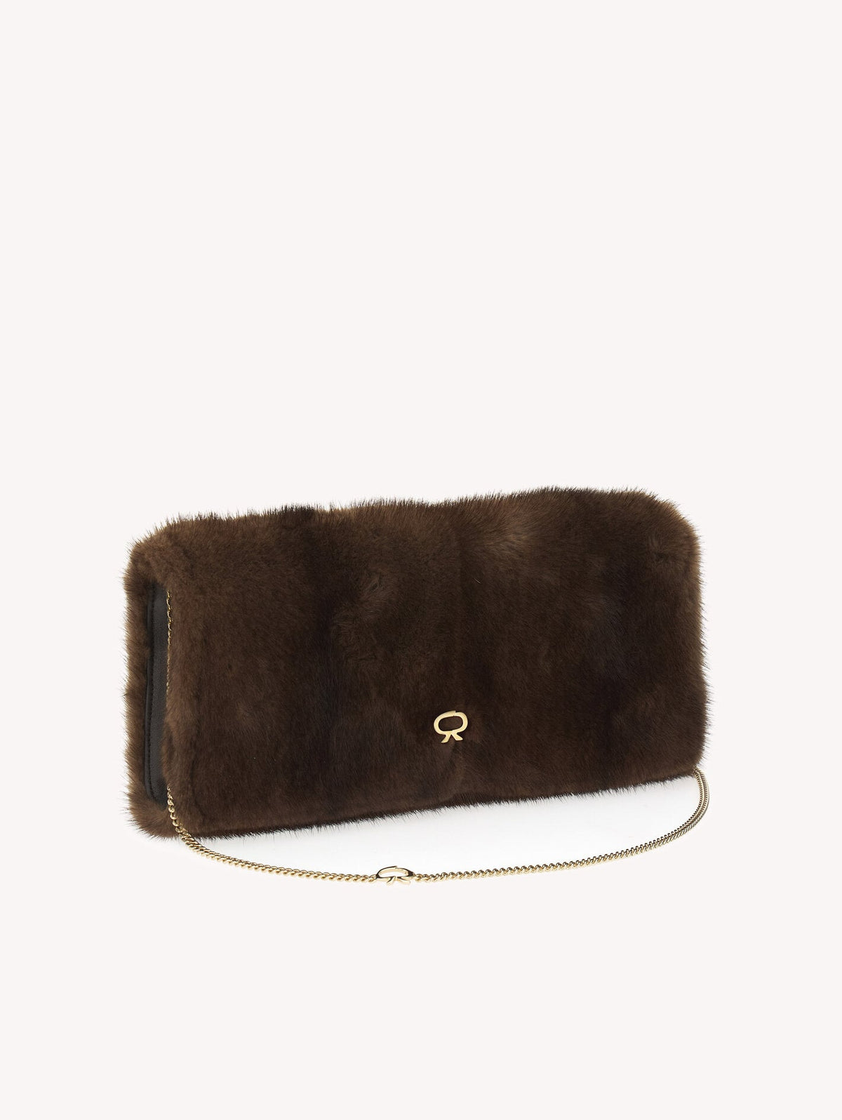 Gianvito Rossi Monica Fur Handbag in Marrone