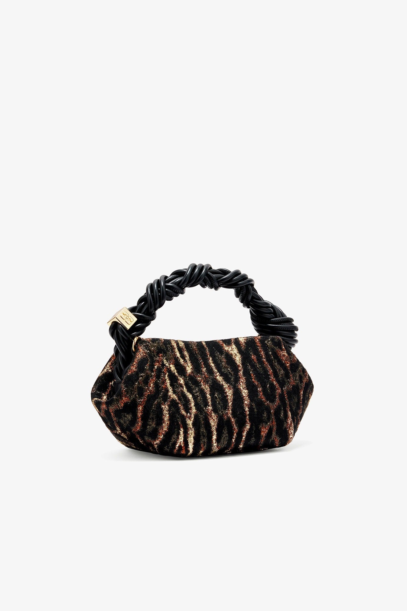 Ganni Metallic Cloque Mini Bou Bag in Antique Bronze