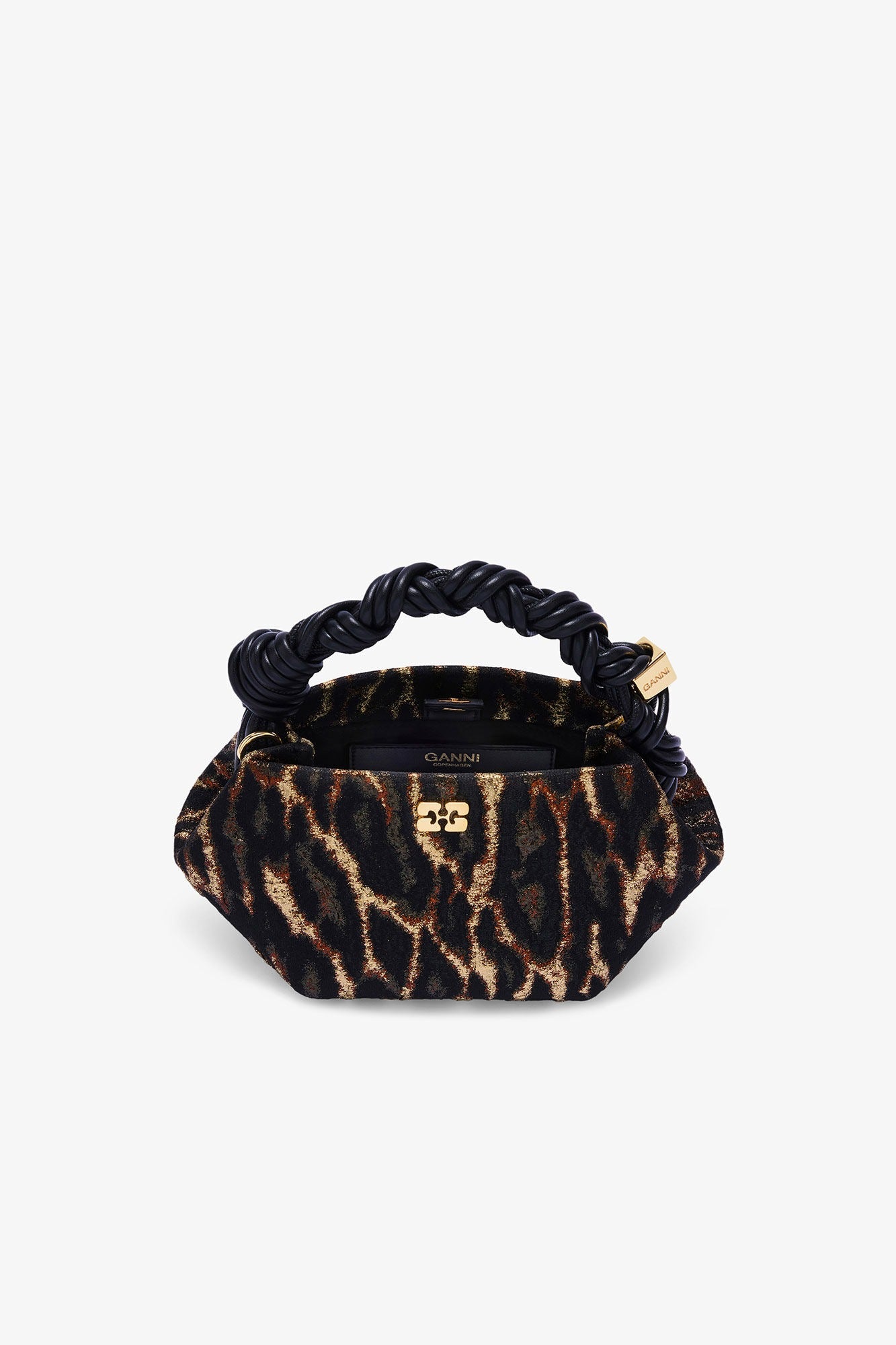 Ganni Metallic Cloque Mini Bou Bag in Antique Bronze