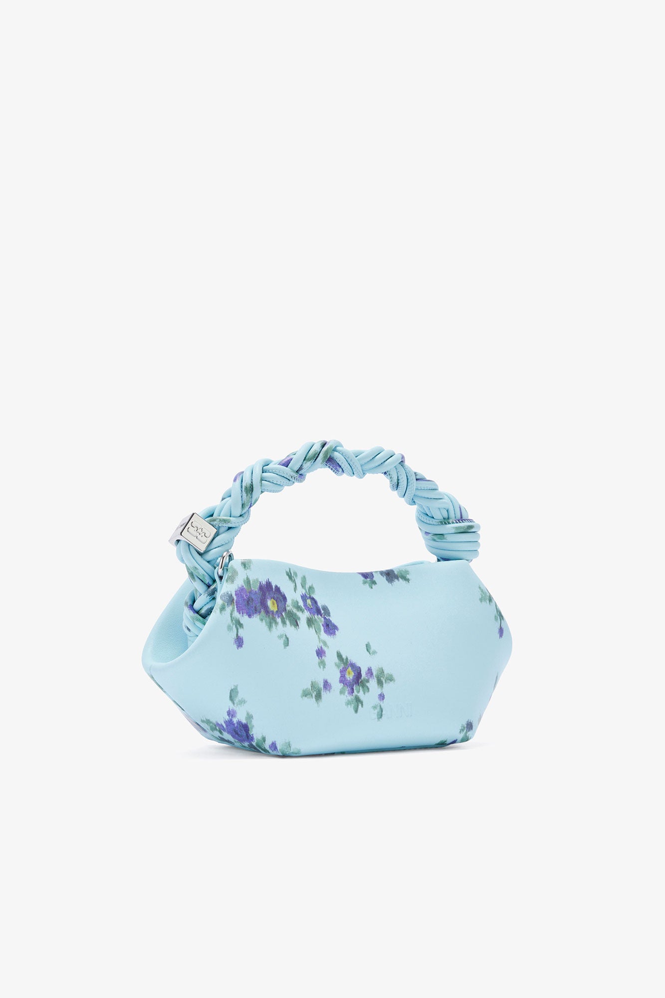 Ganni Mini Bou Bag in Printed Blue in Iced Aqua