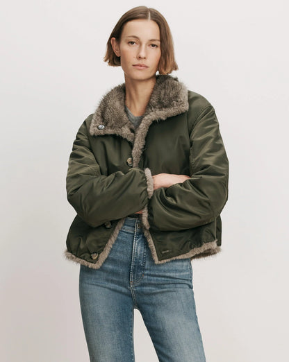 Veronica Beard Varell Reversible Jacket in Loden