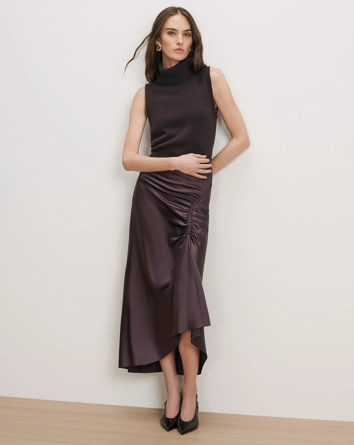 Veronica Beard Felecia Skirt in Dark Eggplant