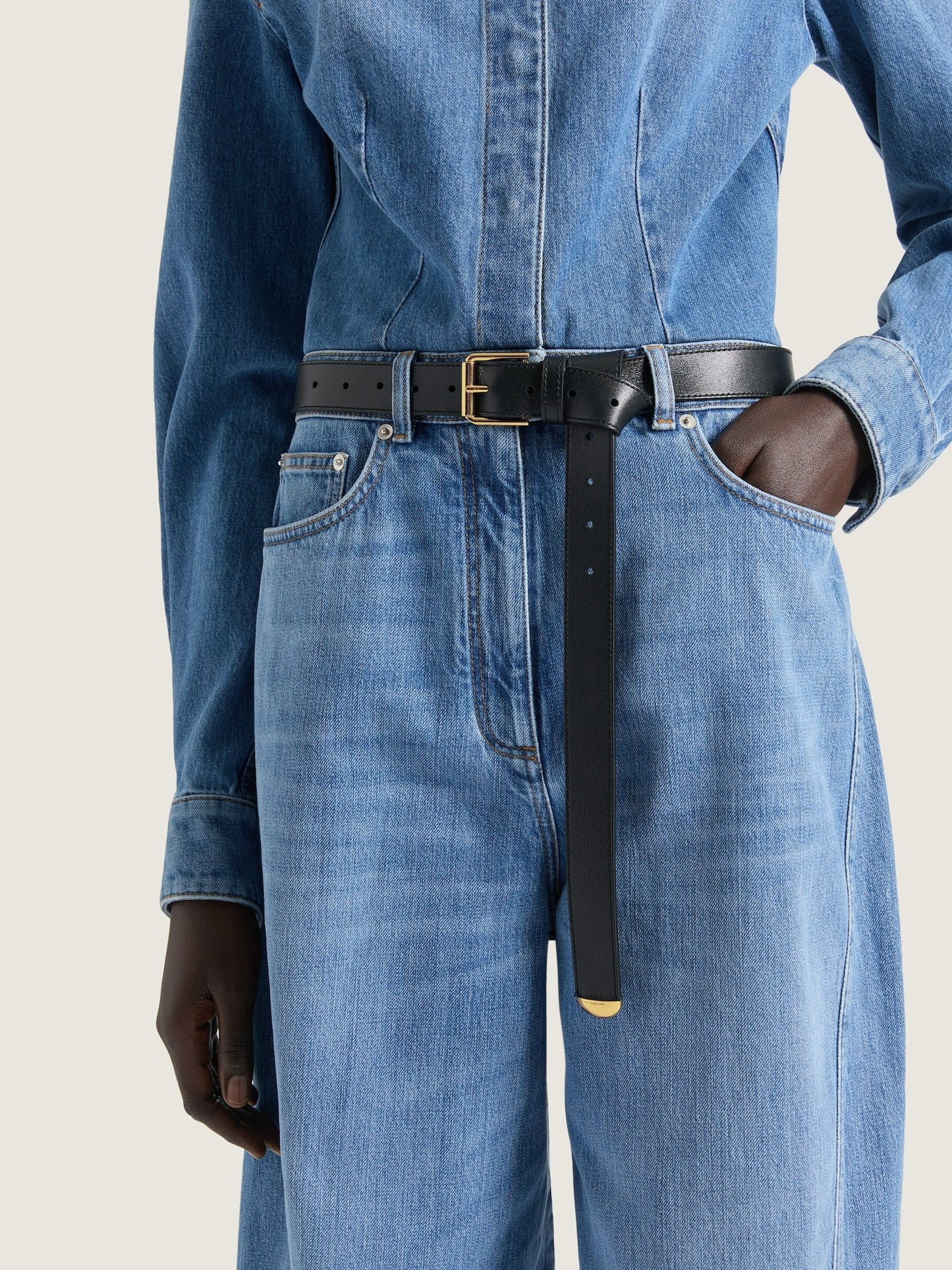 Givenchy 30mm Voyou Metal Belt in Black