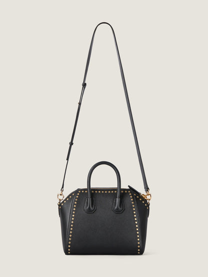 Givenchy Mini Antigona Bag in Box Leather with Studs Detail in Black