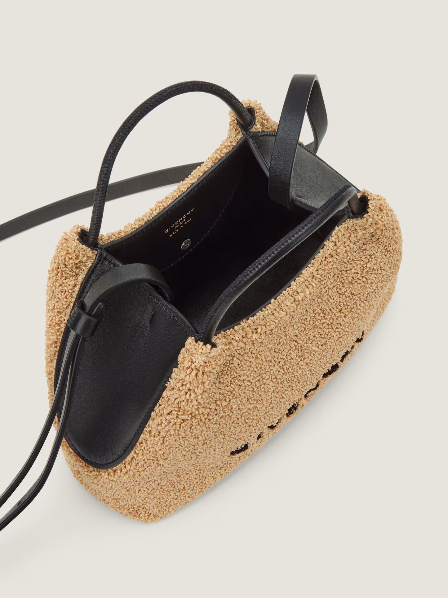 Givenchy Nano Facet Tote Bag in Sponge Raffia in Natural