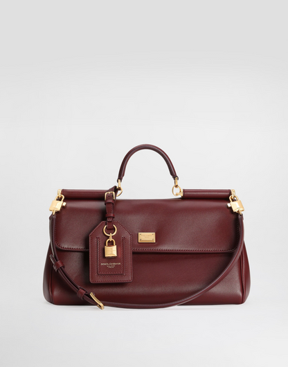 Dolce & Gabbana My Sicily Handbag in Bordeaux Plongé Calfskin