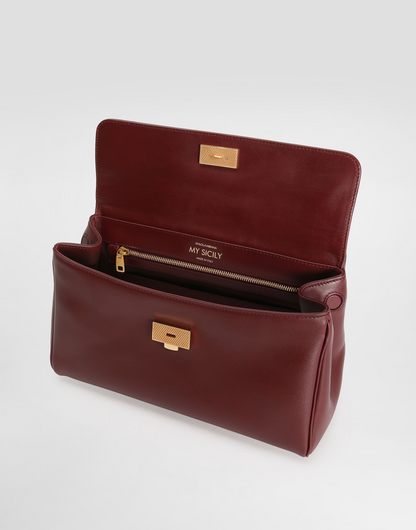 Dolce & Gabbana My Sicily Handbag in Bordeaux Plongé Calfskin