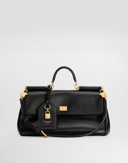 Dolce & Gabbana My Sicily Handbag in Black Plongé Calfskin