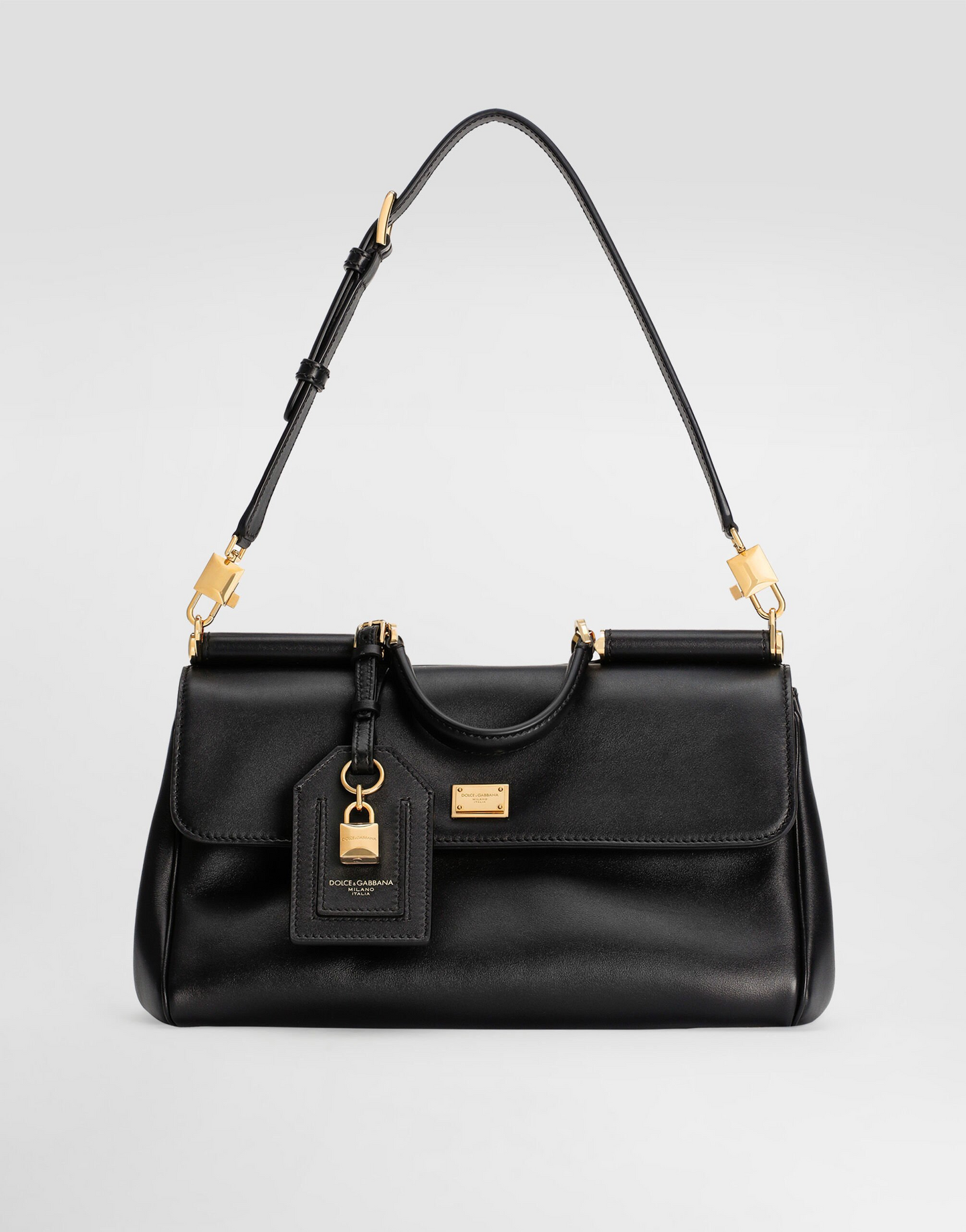 Dolce & Gabbana My Sicily Handbag in Black Plongé Calfskin