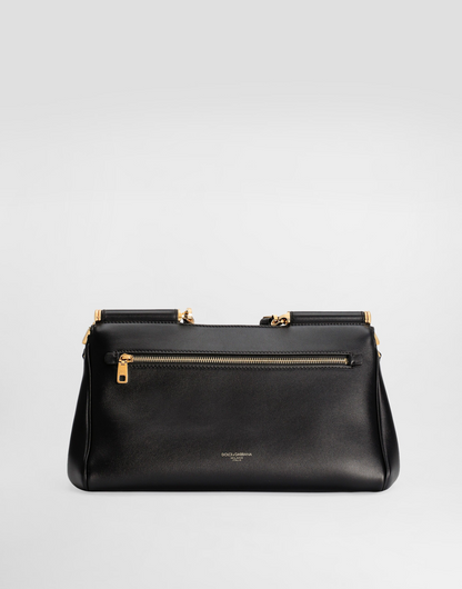 Dolce & Gabbana My Sicily Handbag in Black Plongé Calfskin