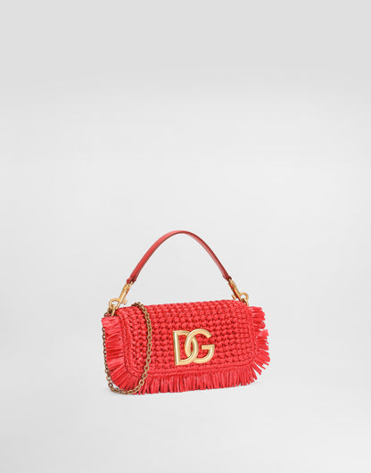 Dolce & Gabbana 3.5 Shoulder Bag in Raffia in Poppy Red