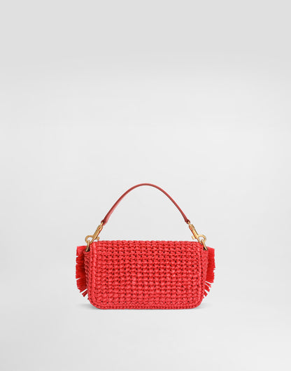 Dolce & Gabbana 3.5 Shoulder Bag in Raffia in Poppy Red