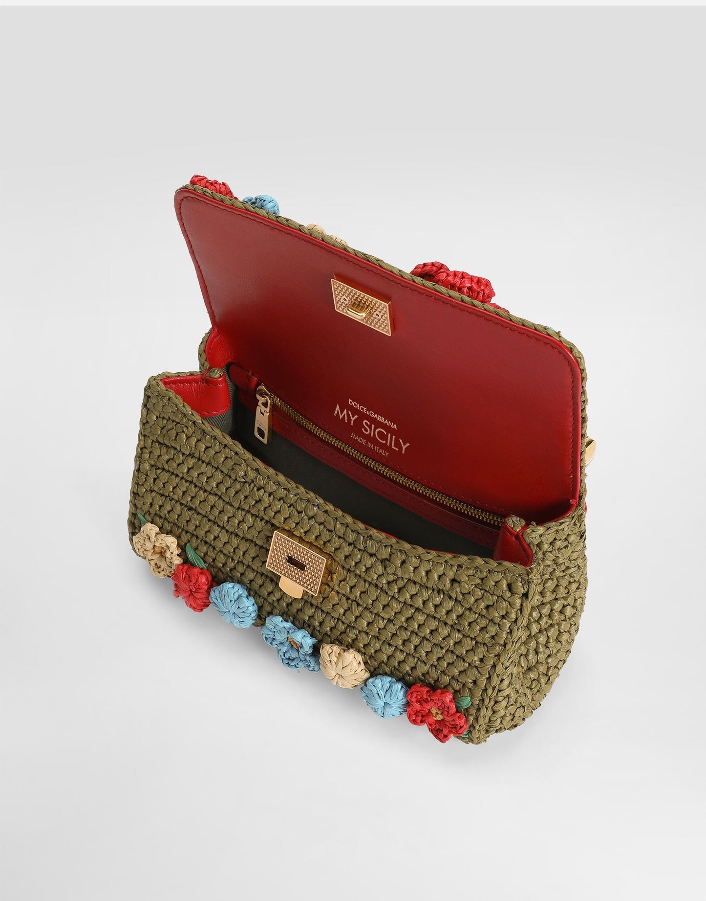Dolce & Gabbana Top Handle Bag in Green Multicolour