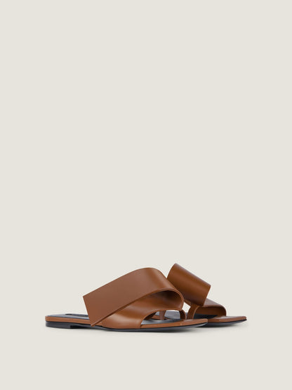Givenchy Twisted Ribbon Flat Sandal in Tan