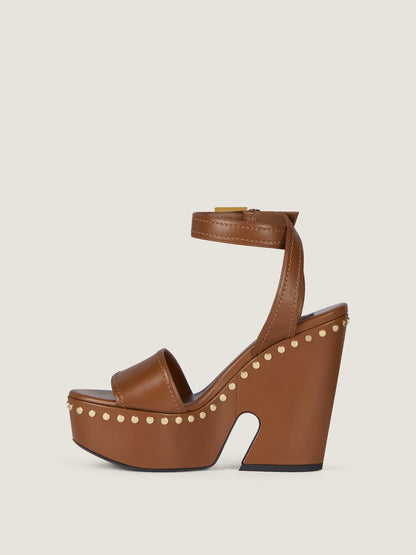 Givenchy Clog Platform Sandals in Leather With Studs 95MM