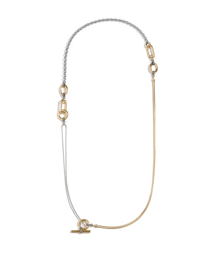 Demarson Benson Convertible Necklace in Gold/Gunmetal/Crystal