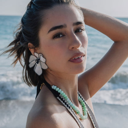 Mignonne Gavigan Raquel Earrings in White Black