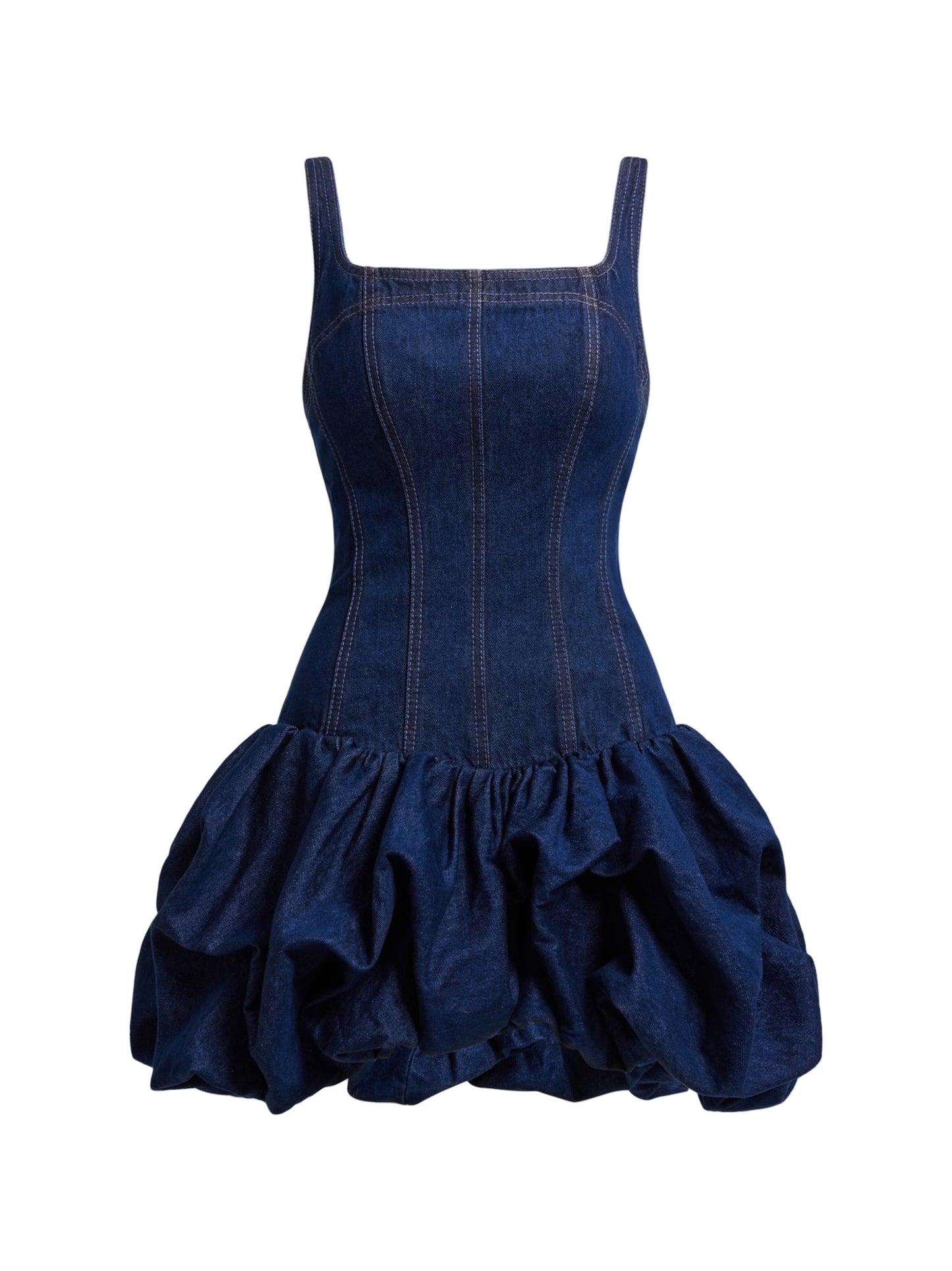 Aje Briar Denim Mini Dress in Indigo Wash