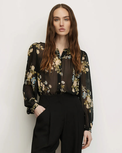 Veronica Beard Ashlynn Blouse in Black Multi