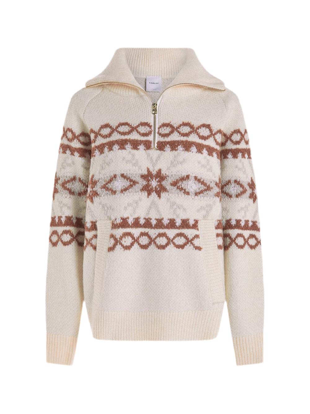 Varley Cai Fairisle Half Zip in Whitecap Grey Fairisle