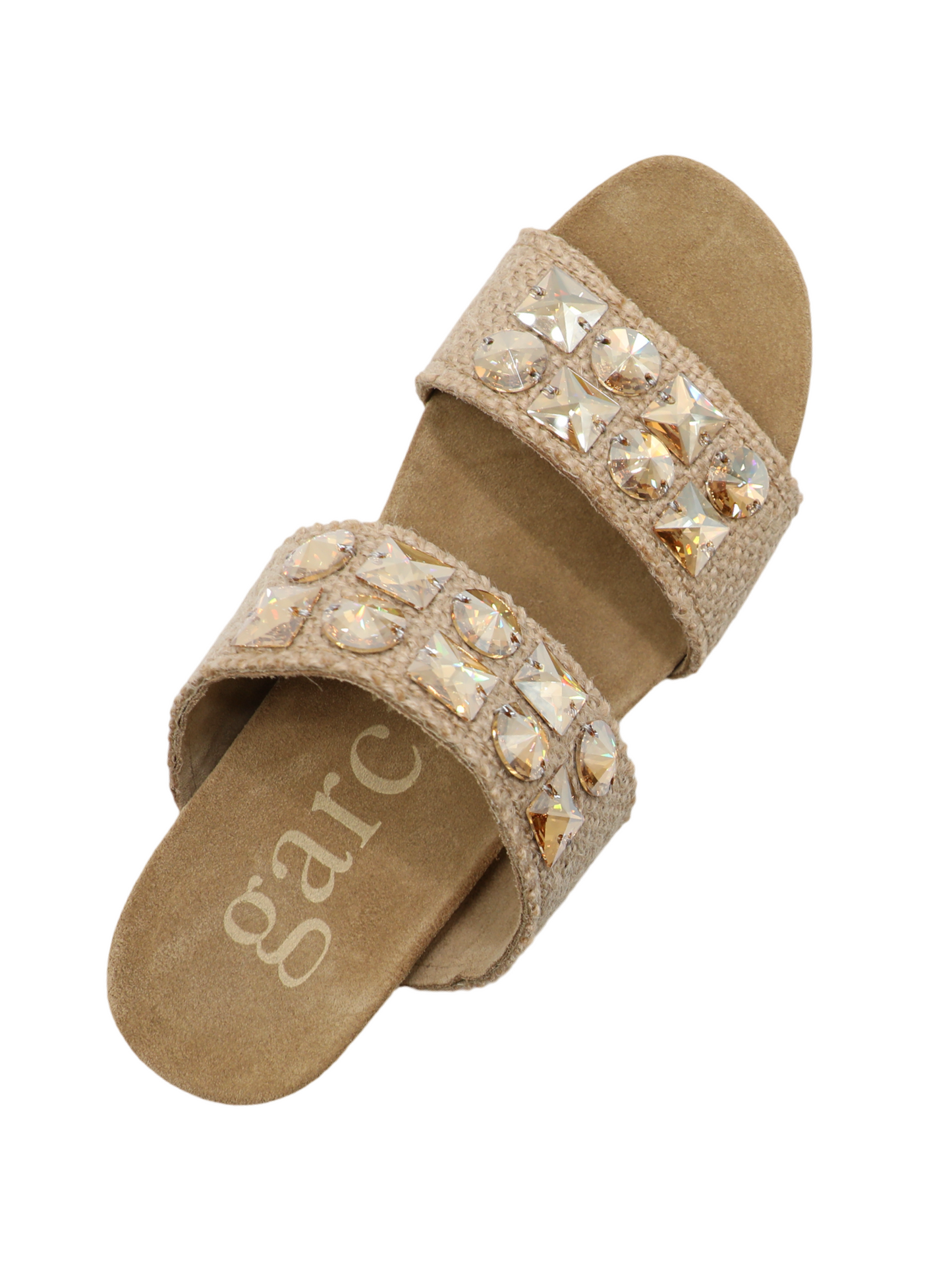 Pedro Garcia Wendy Mule Sandal in Natural Burlap-Golden