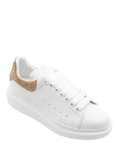 Alexander McQueen Oversized Sneaker in White/Dark Camel