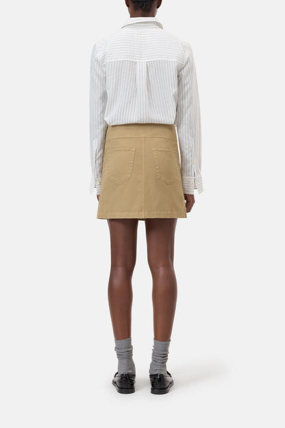 CLOSED Belted Mini Skirt in Urban Beige