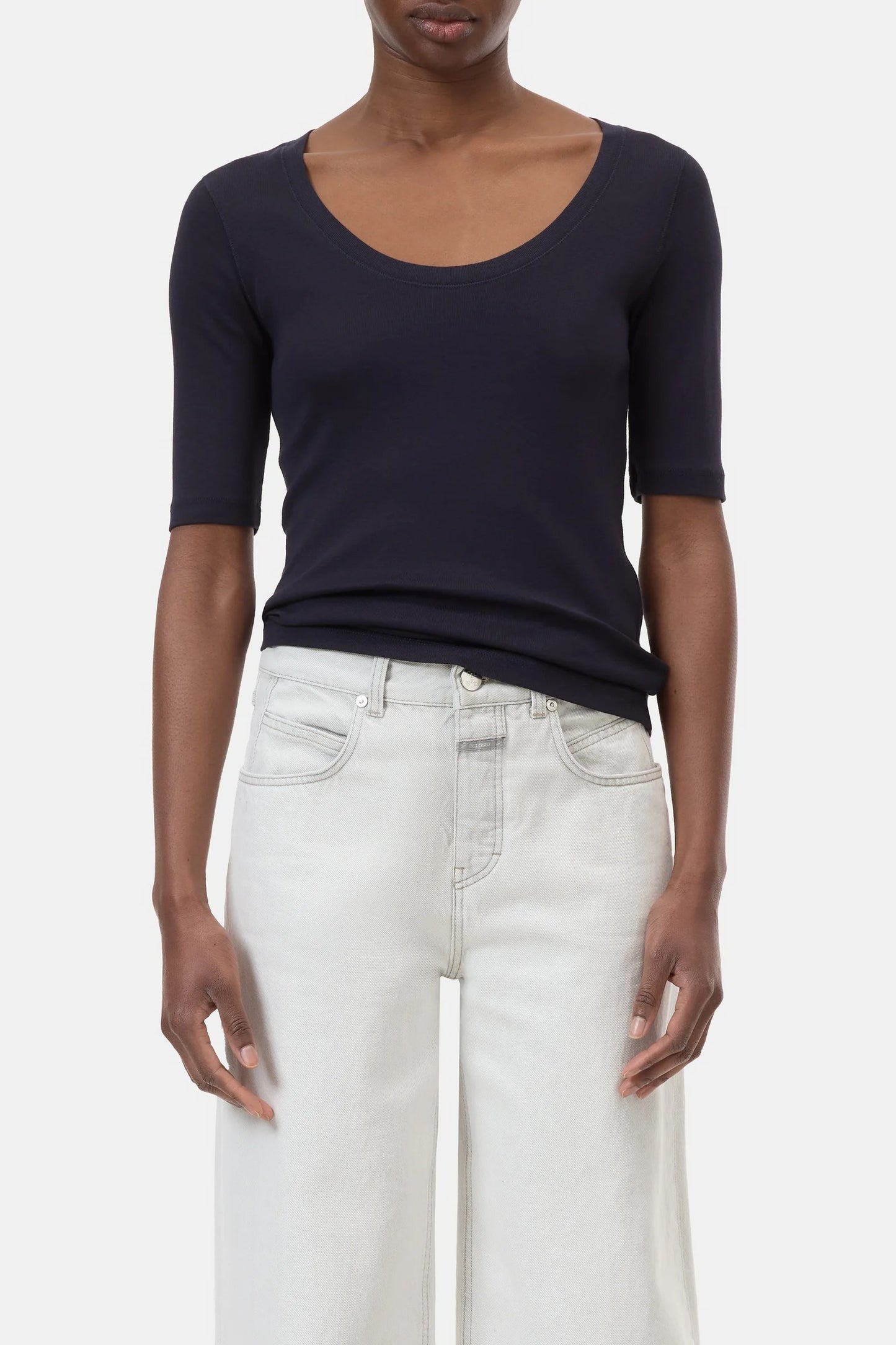 CLOSED Wide Neck Short Sleeve in Dark Night