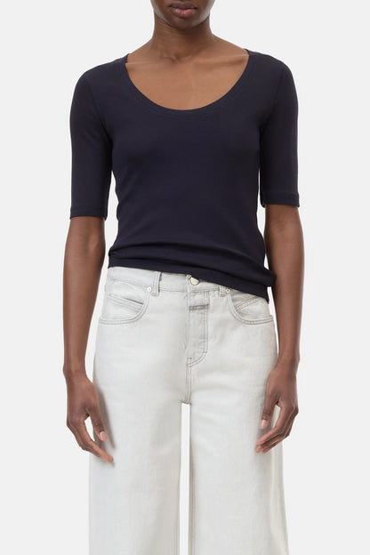 CLOSED Wide Neck Short Sleeve in Dark Night