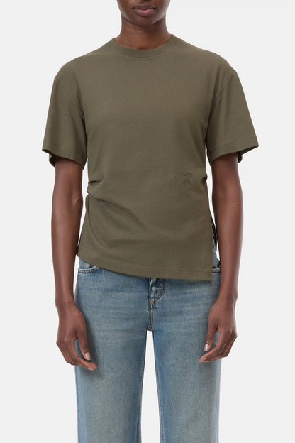 CLOSED Draped T-Shirt in Forest Green