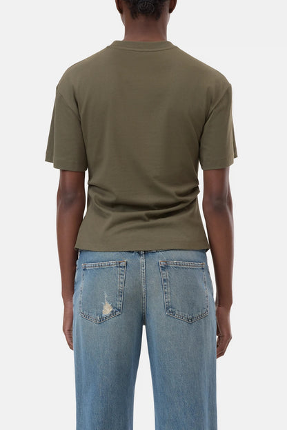 CLOSED Draped T-Shirt in Forest Green