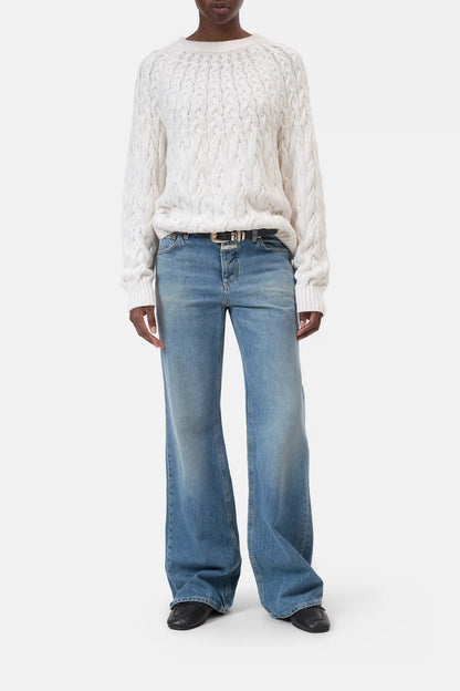 CLOSED Crew Neck Cable in Ecru
