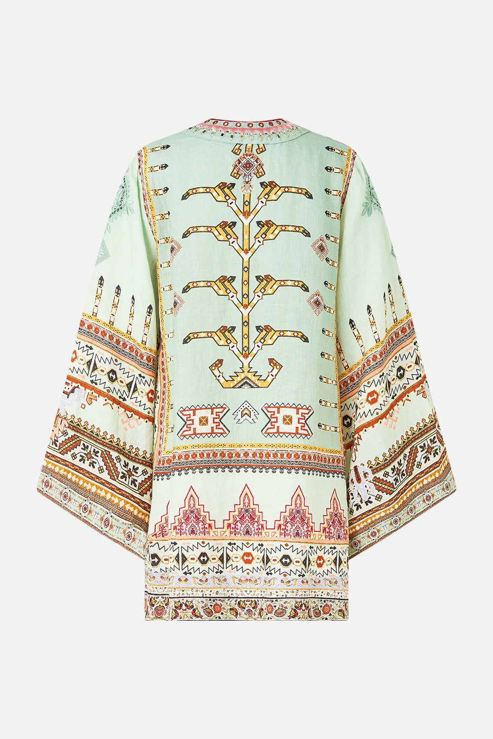 Camilla Deep V-Neck Hardware Short Kaftan in Legend Has It