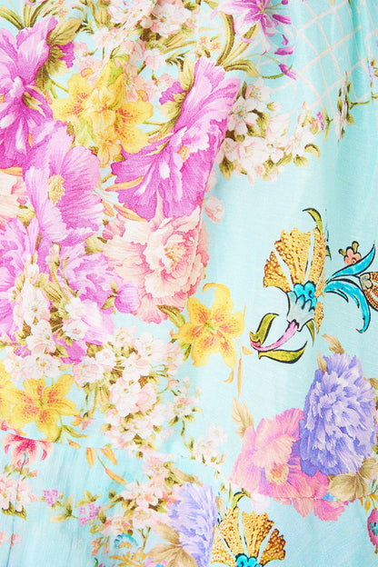 Camilla Button Front Frill Dress in Bazaar Blooms