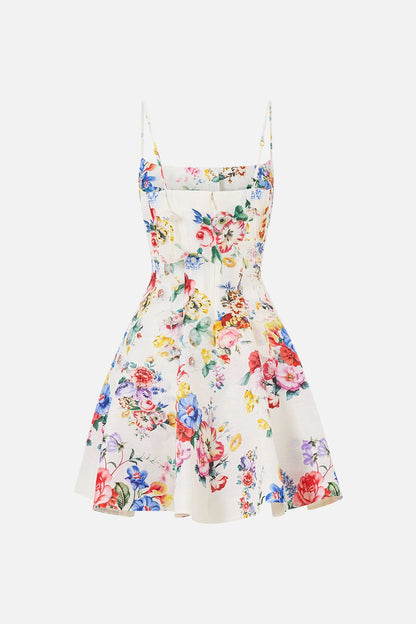 Camilla Corset Dress With Short Flared Skirt in I Left My Heart in Granada