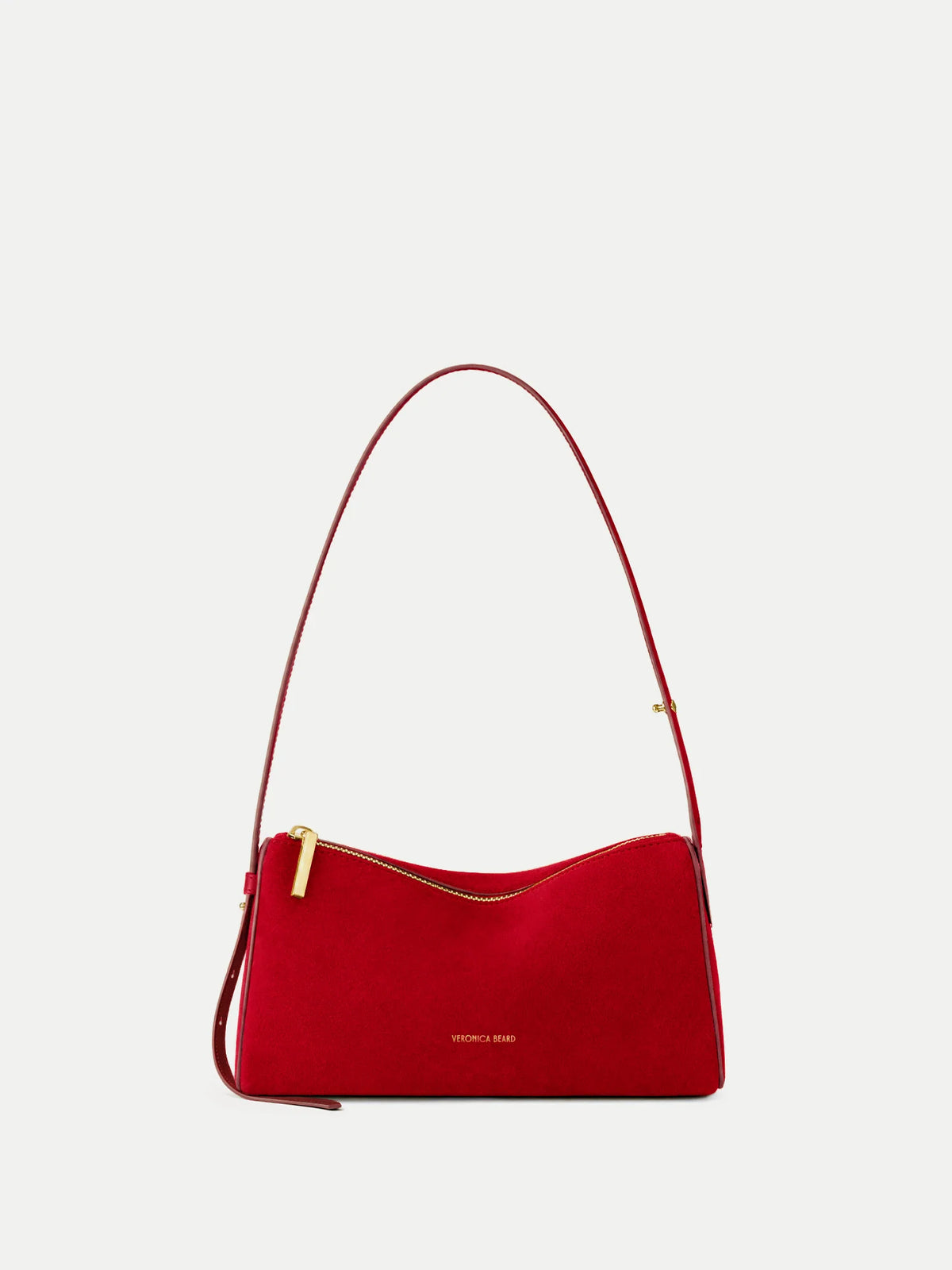 Veronica Beard Suede Prism Bag in Crimson