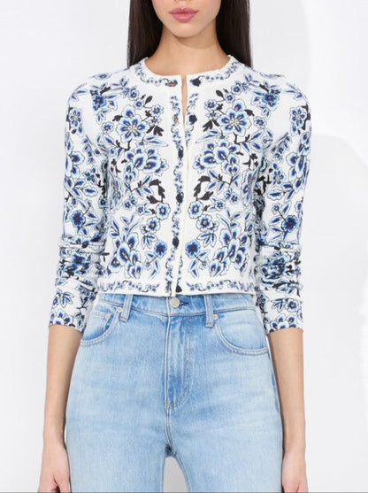 Alice + Olivia Carson Cardigan in Soft White Multi