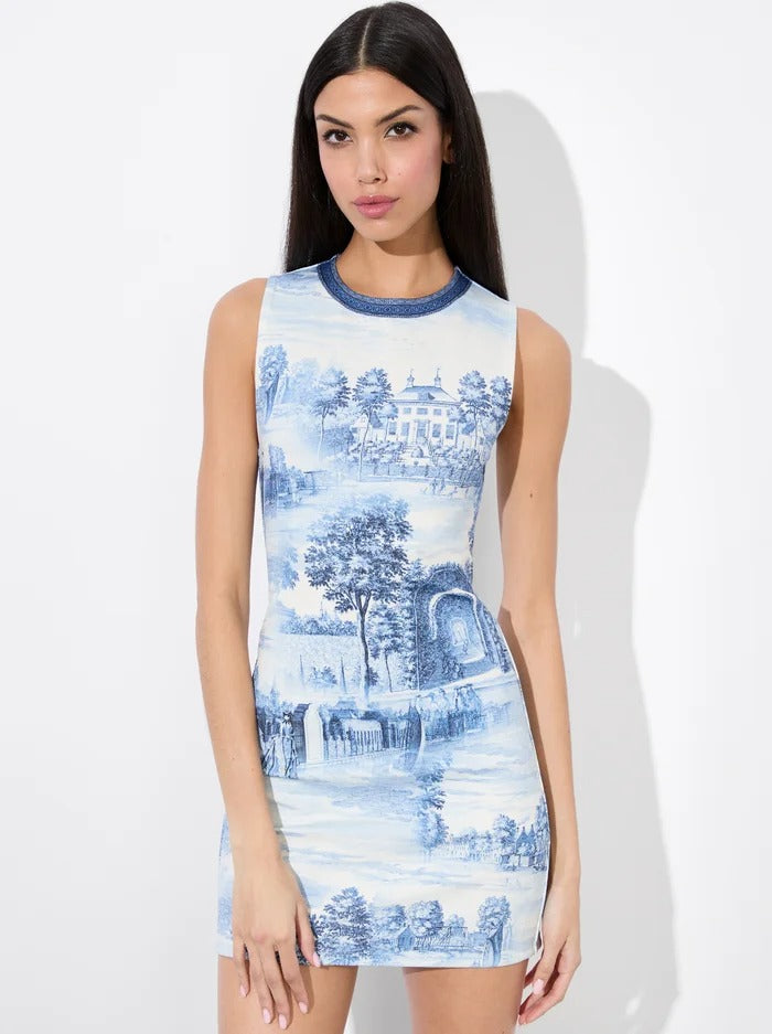 Alice + Olivia Wynell Fitted Mini Dress in Chateau Leigh's of Breton Village Alice + Olivia Wynell Fitted Mini Dress in Chateau Leigh's of Breton Village
