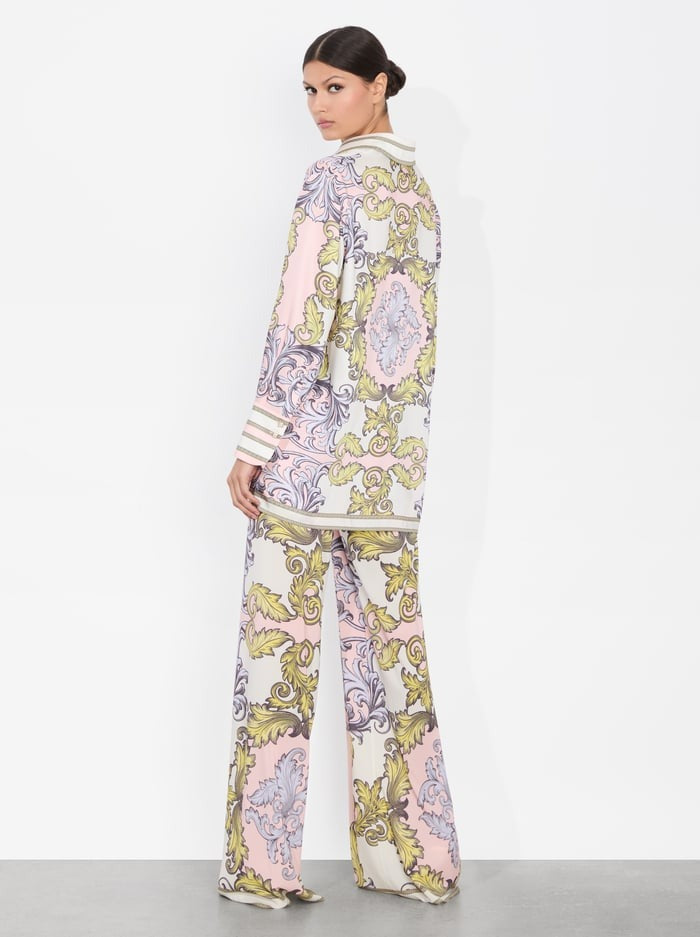 Alice + Olivia Lane Slit Cuff Oversized Button Down in Day Dreamer