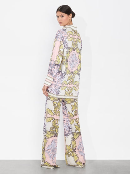 Alice + Olivia Lane Slit Cuff Oversized Button Down in Day Dreamer