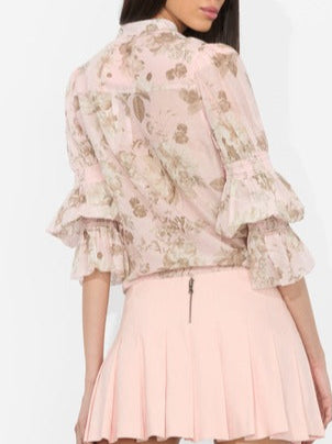 Alice + Olivia Ilan Smocked Blouse in Meadow