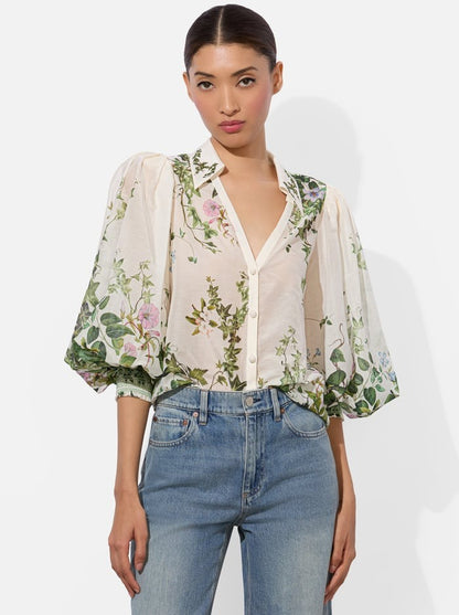 Alice + Olivia Charis Blouse in Ivy Romance
