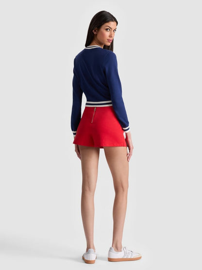 Alice + Olivia Mace Mini Skort in Bright Ruby