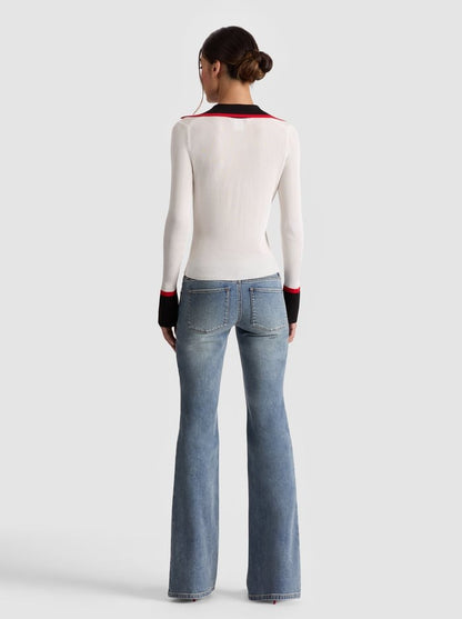 Alice + Olivia Nealie Cardigan in Soft White/Multi