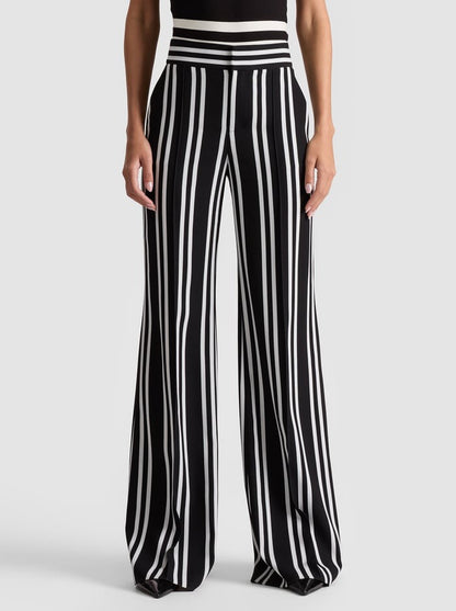 Alice + Olivia Dylan High Rise Pant in Paddleboard Stripe