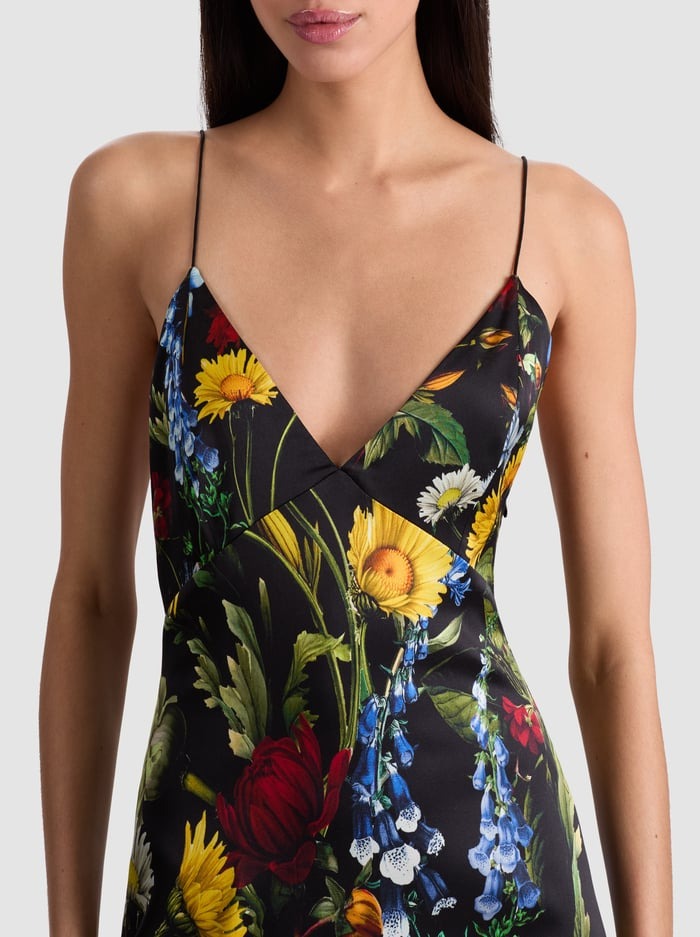 Alice + Olivia Luciana Slip Dress in Social Hour Black Leigh's of Breton Village Alice + Olivia Luciana Slip Dress in Social Hour Black Leigh's of Breton Village