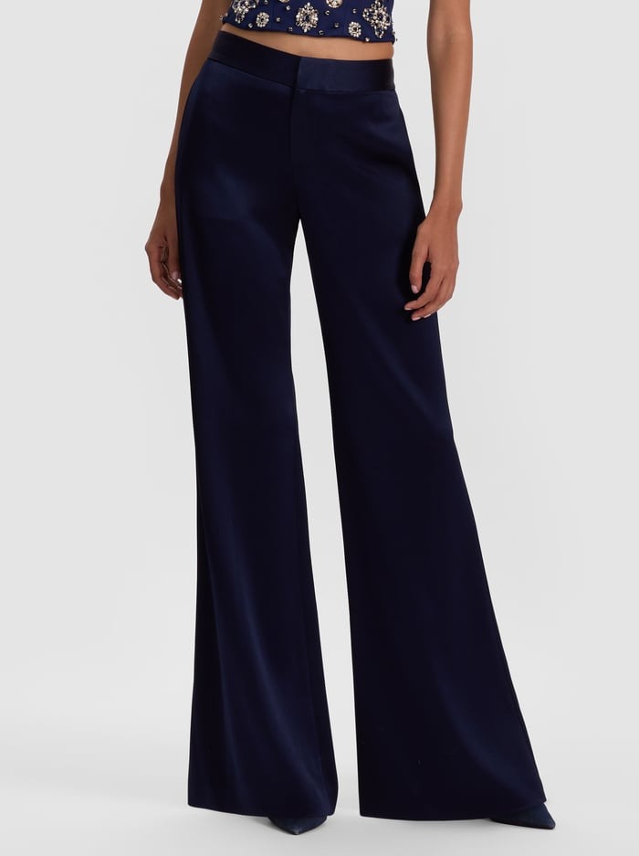 Alice + Olivia Shane Slouchy Wide Leg Pant in Midnight Blue
