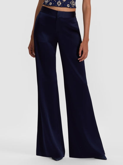 Alice + Olivia Shane Slouchy Wide Leg Pant in Midnight Blue