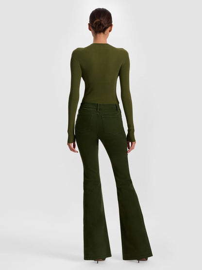 Alice + Olivia Roseline Jean in Dark Olive